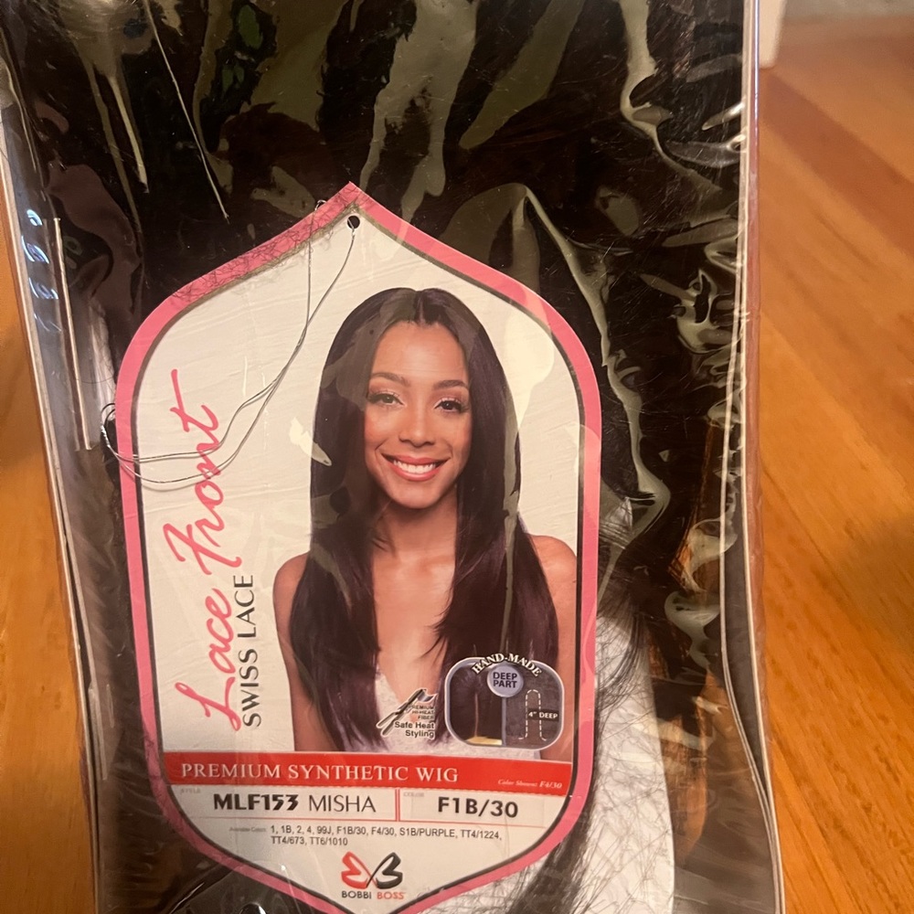 Bobbi Boss lace front wig, premium synthetic wig in color F1B/30